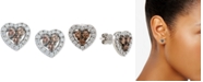 Le Vian Diamond Heart Stud Earrings (1-3/8 ct. t.w.) in 14k White Gold